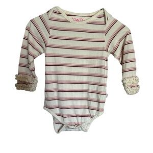 Ruffle Butts Red and White Striped Bodysuit